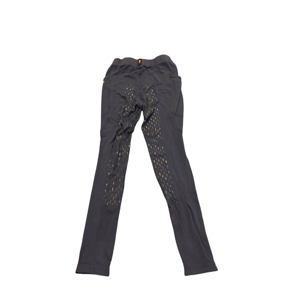 Kerrits girls Navy Blue Stretch Elastic Waist Mid Rise Cropped Leggings Sz Large